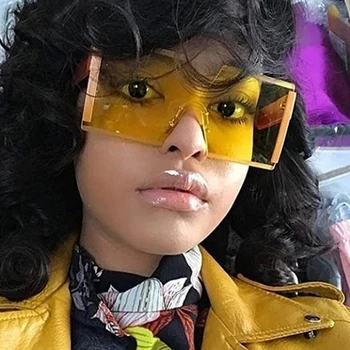Modne Okulary Bez Oprawek Dla Kobiet Marki Projektant 2021 Trendy Vintage Kwadratowe Okulary Damskie W Stylu Retro Na Przewymiarowany Okulary Dla Kobiet