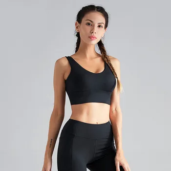 Moonglade Yoga Underwear Bra Running Sports Fitness Vest 2020 New Gathered Bra Sexy Głębokie V Beauty Back Shockproof