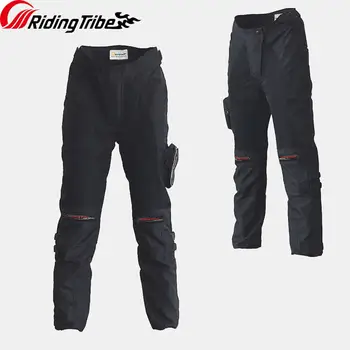 Motocyklowe spodnie mężczyźni konna ochronne spodnie lato zima rajd motocross oddychające ciepłe spodnie jeźdźca z наколенниками HP-02