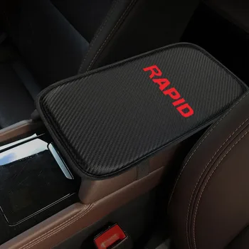 Motoryzacja konsola środkowa podłokietnik siedzenia skrzynia nakładka do samochodu Skoda RAPID ochronna włókno węglowe stylizacja sztuczna skóra