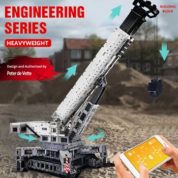 Mould King series RC Engine Power Function Crane LTM Truck with APP Brick Building Blocks dla dzieci zabawki edukacyjne prezenty
