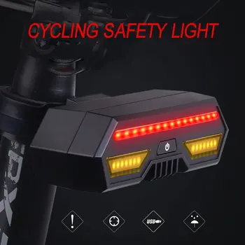 Multi tryby oświetlenia rowerowego światło Smart Auto Brake Light Sensing USB Charge LED jazda na Rowerze lampa tylna rower pilot zdalnego sterowania migacz
