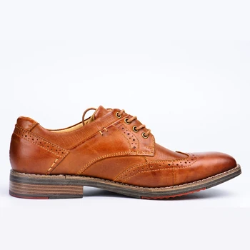 Męska klatka buty człowiek Oxford Bullock buty ze skóry naturalnej człowiek ogromny rozmiar formalne obuwie męskie Biznesowa buty vintage rzeźbione buty