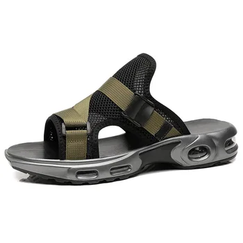 Męskie letnie sandały na poduszce powietrznej męskie kapcie wygodne poślizgu na zewnątrz plaża buty codzienne sandały zapatillas hombre rozmiar 38-44