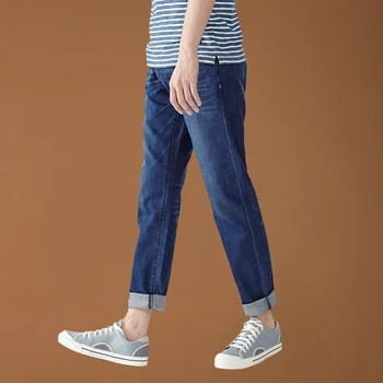 Męskie mikro elastyczne dżinsy cienkie, proste spodnie casual męskie spodnie dla xiaomiyoupin Vancl