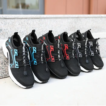 Męskie obuwie stalowy nosek moda anty-przebicie męskie obuwie robocze czarna przewiewna, wygodna неразрушимая buty robocze buty do biegania