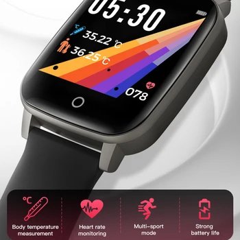 Mężczyzna inteligentny zegarek temperatura ciała 24 godziny pomiaru zdrowia zegar rytmu serca Smartwatch fitness-tracker dla XIAOMI Android IOS