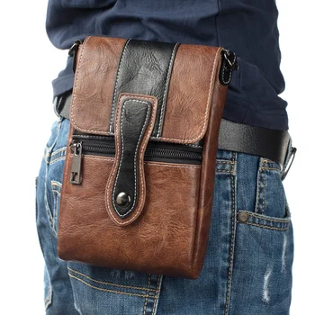 Mężczyźni PU skórzany portfel torba na pas biodrowy pakiet telefon komórkowy, portfel, etui, smycz na zamek etui do Huawei Honor 8X Max telefon komórkowy 7.12