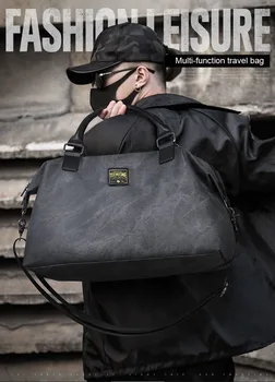 Mężczyźni wielofunkcyjna torba torby podróżne sztuczna skóra wodoodporna torba męska dużej pojemności bagażu podręcznego moda podróży torby podróżne J45