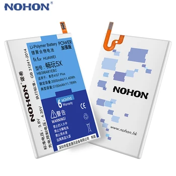 NOHON dla Huawei Honor 5X 6X 7X 5C 7C 9 P9 P10 wymienna bateria HB396481EBC HB366481ECW HB386280ECW Maimang 4 5 6 bateria