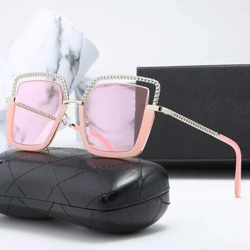 Na przewymiarowany okulary damskie kwadratowe okulary Kocie oko Aaa luksusowe damskie markowe markowe automaty lusterka UV400 Gafas de sol para mujer