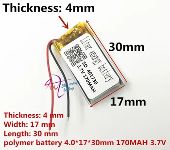 Najlepszy rozmiar marki baterii 401730 3.7 V 170mah litowo-polimerowa z płytką ochronną do MP3 MP4 MP5 GPS Digital Products Fr