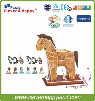 Najpopularniejsze produkty koń trojański puzzle 3d model zabawka dla dzieci