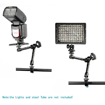 Neewer 30cm/11.8 inch Aluminum Alloy Aritcultating Magic Arm with 15mm Rod Clamp for Mounting LED light/Monitor/Flash to DSLR
