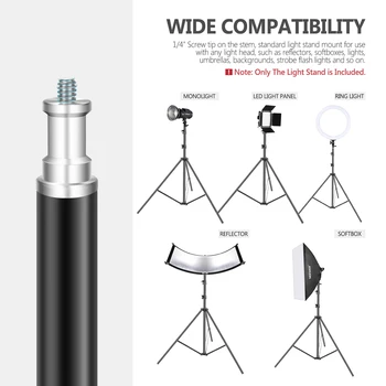 Neewer 8.5 ft/260cm Photography Light Stand and Background Reflector Holder Clip for Photo Video Studio Product Portrait Shooting