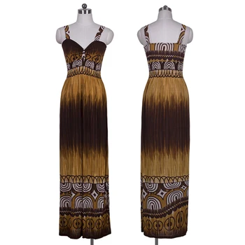 Nice-forever Summer Bohemian Rockabilly Beach Dresses Flared Maxi Long Women Dress 071