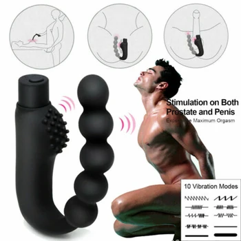 Nie jest porowaty HIPOALERGICZNE Silikonowe męski anal masażer prostaty korek analny mężczyźni gej G Spot wibrator 10 tryb wibracji pochwy 2020