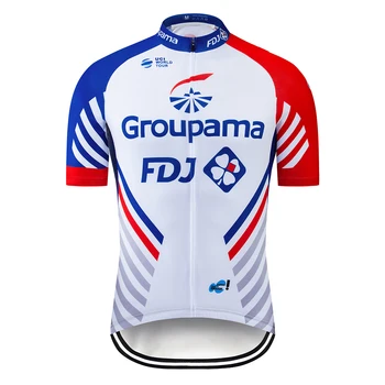 Niebieski FDJ 2020 jazda na Rowerze Jersey topy letnie wyścigi Rowerowe odzież Ropa Ciclismo z krótkim rękawem bike Jersey koszulka Mayo Ciclismo