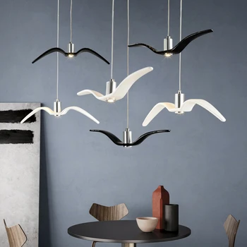 Nordic Seagull Lamp Nordic design lampa wisząca om żyrandol ptaki brokat wisząca Light