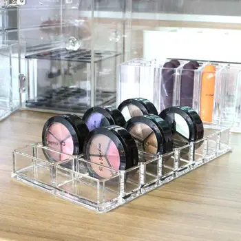 Nowa Moda Przezroczyste Dwurzędowe 16 Slotów Makijaż Organizator Cienie Do Powiek Pudełko Do Przechowywania Biżuterii Etui Do Przechowywania Szminki Uchwyt