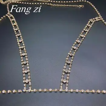 Nowa gorąca sprzedaż kobiet klatki piersiowej łańcuch rhinestone body chain moda prosta klatki piersiowej łańcuch biżuteria akcesoria musujące biustonosza