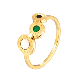 Nowa moda proste cyfry rzymskie малахитовое pierścień ze stali nierdzewnej różowe złoto kolor palec biżuteria pierścionki dla kobiet prezent dropshipping