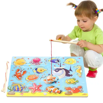 Nowe dzieci zabawy Połowów zabawki magnetyczne dzieci puzzle drewniane deska gry dla dzieci zabawki edukacyjne ryby gry dla chłopców i dziewczyn