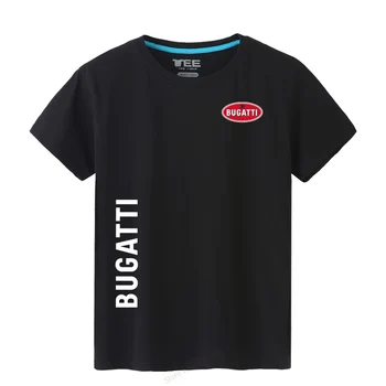 Nowe letnie koszulki mężczyźni bawełna z krótkim rękawem Bugatti t-shirt osób jednolity kolor męska t-shirt topy