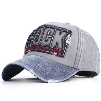 Nowe męskie i damskie szlifowania krawędzi sprawiają, że starą czapkę, prania bawełniane haftowane czapki cap Rock letter sunshade cap