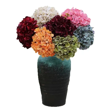 Nowe sztuczne kwiaty vintage jedwabne hortensje bukiet ślubne dekoracyjne fałszywe rośliny wazon na świąteczny dekoracji domu i ogrodu