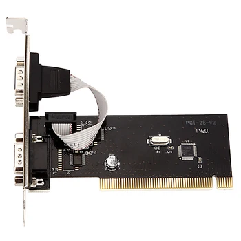 Nowy 2 porty Pci-To-Com 9Pin port szeregowy RS232 Expand Riser Card Adapter TX382B z monitorujący numerem