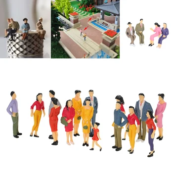 Nowy 20 szt./lot skala 1:25 układ budynku Mix malowane modele ludzie pociąg ulica pasażera figurki, prezenty, zabawki dla dzieci