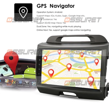 Nowy 9-calowy Android10 2Din GPS navigator do KIA Sportage 2011 2012 2013 2016 NODVD Bluetooth, dotykowy ekran
