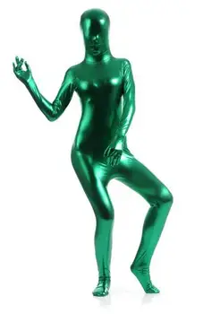 Nowy Lateks Pełna Body Spandex Cosplay Odzież Błyszcząca Metalowa Skóra Kostium Kombinezon Mężczyźni Kobiety Halloween Stroje Zentai