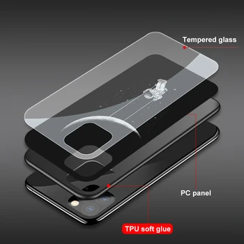 Nowy kosmiczny astronauta etui dla iPhone XS MAX XR 7 8 6 6S Plus pokrowce do telefonów przezroczysta hartowana szklana pokrywa dla iPhone 11 Pro Max Funda
