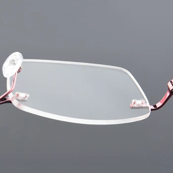 Nowy wysokiej jakości luksusowy Tytan biznes oprawki do okularów bez oprawek szerokie dużą twarz kobiety optyczna krótkowzroczność czytanie Armacao de oculos 616