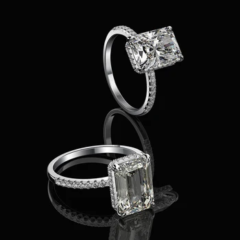 OEVAS 925 srebro błyszczące высокоуглеродистые diamentowe pierścienie koktajlowe dla kobiet zaręczyny partii biżuteria hurtowych