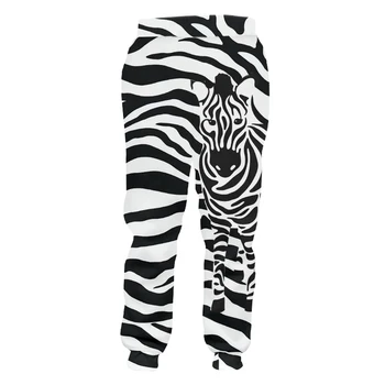 OGKB casual spodnie chłopiec nowe długie temat Леопардовые spodnie 3D drukowane paski zebry hip-hop duży rozmiar kostiumach unisex zimowe spodnie
