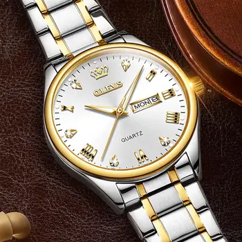 OLEVS zegarki męskie luksusowe Sportowe kwarcowy zegarek top marka ze stali nierdzewnej wodoodporny zegarek Relogio Masculino prezenty dla mężczyzn