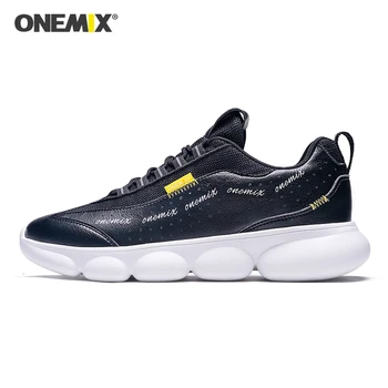 ONEMIX buty do biegania dla mężczyzn Nice Zapatillas sportowe trampki czarne lekkie buty zasznurować miękkie uliczne buty do biegania