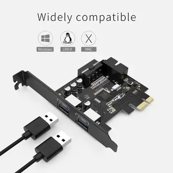 ORICO PCI-E USB 3.0 Controller HUB Adapter Card USB 3.0 PCI-E Expansion Card Adapter with 15Pin Power Supply PCI-E Card Extender