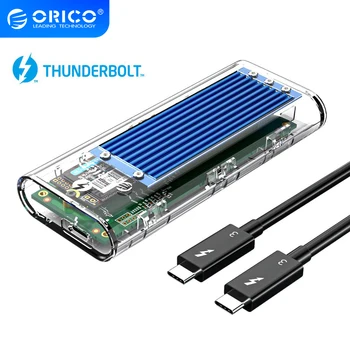 ORICO Thunderbolt 3 M. 2 NVME SSD Case 40Gbps USB C przezroczysta obudowa dysku twardego do 2 TB m2 obudowa z kablem Thunderbolt 3