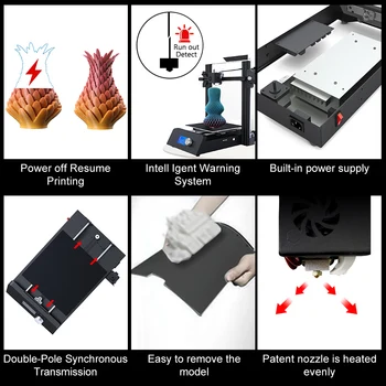 OUX drukarka 3D wysoka dokładność Diy-Kit Power off Resume Printing duży rozmiar szybki montaż tania Impresora 3d مب صناعي كبير