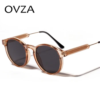 OVZA retro damskie okulary przezroczyste okrągłe okulary mężczyźni rocznika okrągłe okulary marki Classic lentes de sol mujer S1090