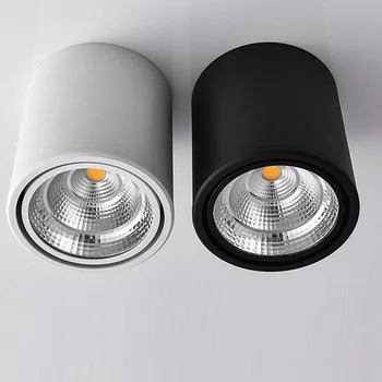 Obrotowy COB LED lampa sufitowa do montażu powierzchniowego cylindryczne lampy sufitowe 7 W/10 W/12 W/15w/20w Sypialnia Salon sklep odzieżowy
