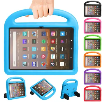 Odporna na wstrząsy etui do Amazon Kindle Fire HD 8 Plus 2020 Protective Safe Kids Children Cartoon EVA Tablet Stand Cover with Handle