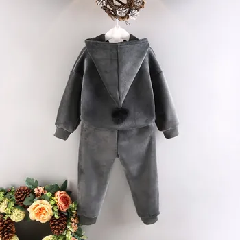 Odzież dziecięca 2019 jesienno - zimowy styl dziecięcej odzieży dziecięcej zestawy dla dziewczyn kreskówki płaszcz i spodnie z dwóch części kurtki