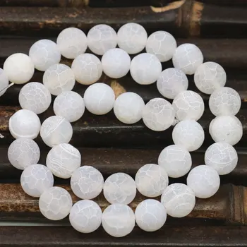 Okrągły kamień luźne koraliki do wyrobu biżuterii naturalne matowe matowe Agaty 6 8 10 12 mm Onyks Biały DIY rzemiosła wnioski 15 cali A397