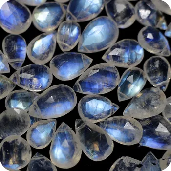 One piece AA luźne koraliki biały niebieski Tęczowy kamień księżycowy płaska kropla szlifowane dla DIY biżuteria robi FPPJ wholesalenature
