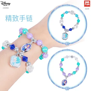 Oryginalny Disney Mini Jewelry Set Girl Dress Up bransoletka pierścień Spinka nakrycie głowy Play House Toy DS-2595